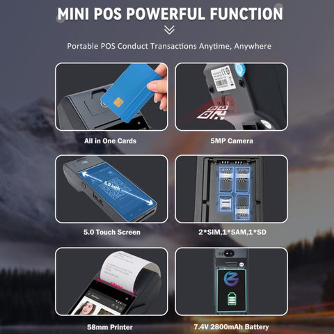 Z90F Supermarket Mobile Bill Payment POS Machine, Handheld Cash Register With Credit Card NFC Function, EU Plug