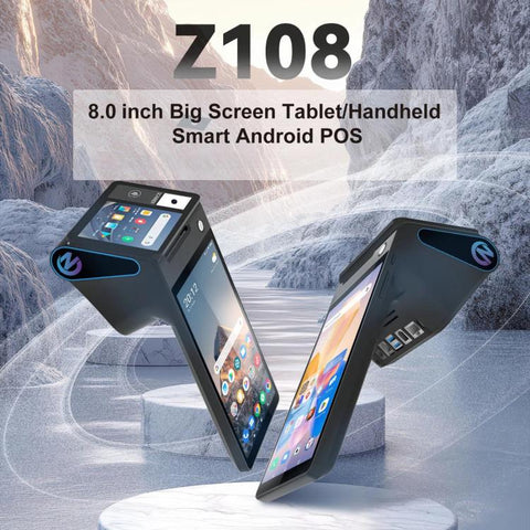 Z108 Android Handheld POS Cash Register, Dual-Screen Touch Scanning Payment Device For Supermarket & Restaurant, 2.6 inch EU Plug, 3.9 inch EU Plug