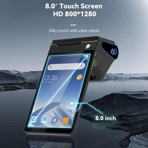 Z108 Android Handheld POS Cash Register, Dual-Screen Touch Scanning Payment Device For Supermarket & Restaurant, 2.6 inch EU Plug, 3.9 inch EU Plug