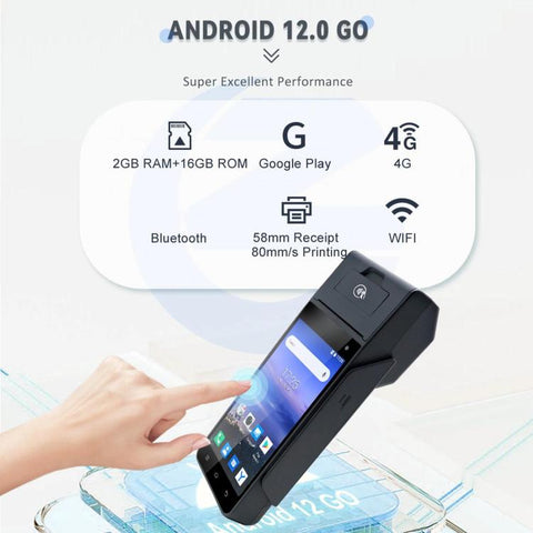 Z90N Supermarket Mobile Bill Payment POS Machine, Handheld Cash Register With Credit Card NFC Function, EU Plug