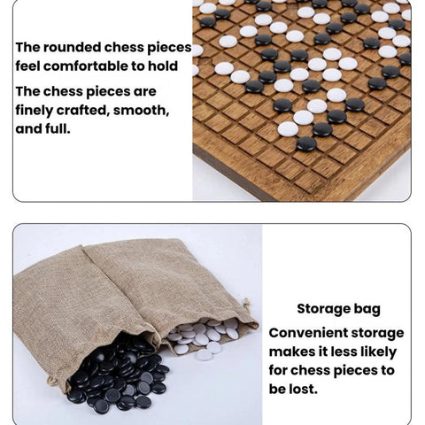 Go Board & Stones Set With Storage Jar, Gomoku Educational Puzzle Toy, MDF Red, Solid Wood