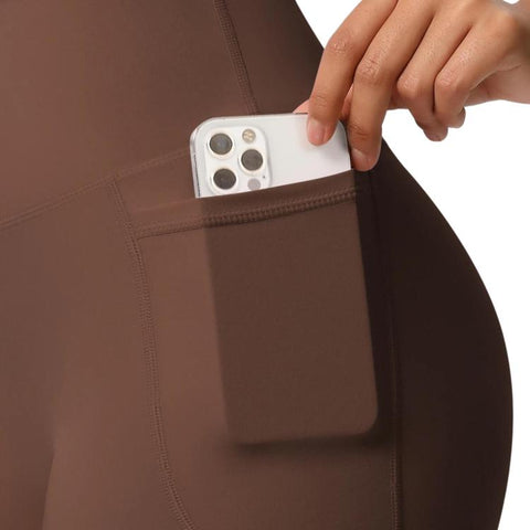 High-waisted Tight-fitting Yoga Shorts Three-quarter Length With Pockets, S, M, L, XL