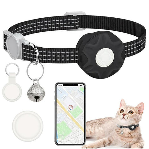 Smart Cat Tracker Collar With GPS Locator Dual System For IOS & Android Pet Tracking Device With Bell