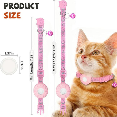 Smart Cat Tracker Collar With GPS Locator Dual System For IOS & Android Pet Tracking Device With Bell