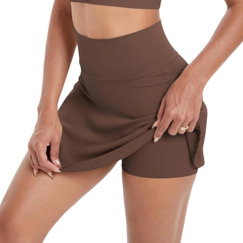High-Waisted Yoga Fitness Breathable Mini Skirt Pants, S, M, L, XL
