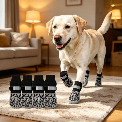 4pcs / Set Outdoor Silent Pet Socks For Medium & Large Dogs, Non-Slip Pet Paw Socks, XS, S, M, L, XL