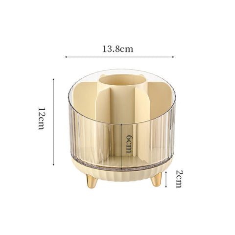 360-degree Rotating Makeup Organizer for Vanity Multi-Grid Spinning Cosmetic Storage Box for Brushes, Lipsticks and Skincare
