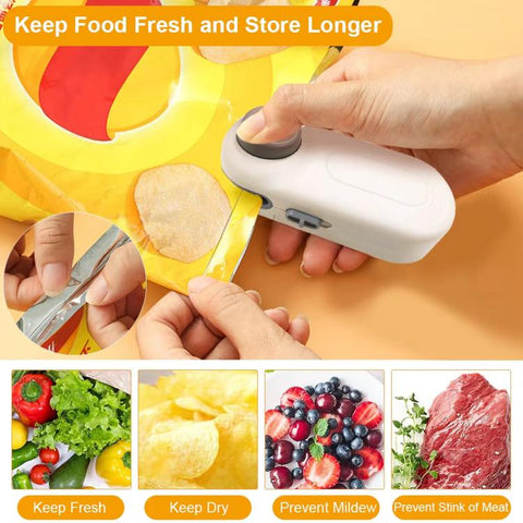 LsCook Mini Portable Snack Bag Sealer Compact Household Hand-Press Heat Sealer