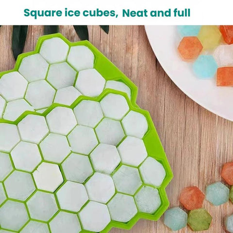 Silicone Ice Cube Tray With Lid Household Honeycomb Ice Cube Tray, LsCook 18.3x11x2.2cm