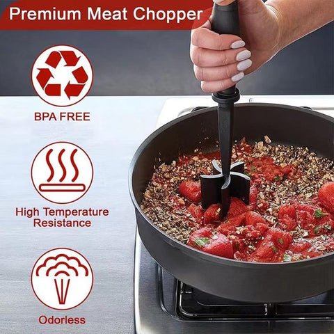 LsCook Plastic Handheld Meat Mincer Cooking Spatula