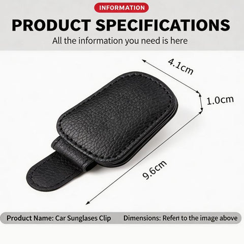 Nappa Leather Car Sunglasses Holder for Sun Visor Universal Magnetic Eyeglass Hanger Clip, Interior Organizer Accessory
