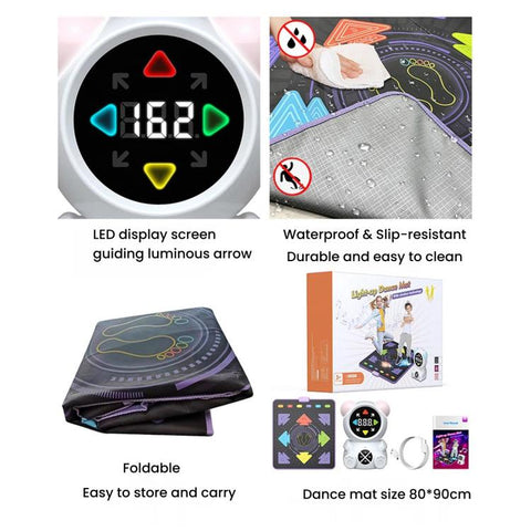 Home Sports Kids Light-Up Dance Mat, Wireless Musical Fitness Dance Machine
