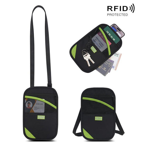 JUNLETU RFID Anti-Theft Card Holder Passport & ID Protector Ticket & Coin Pouch