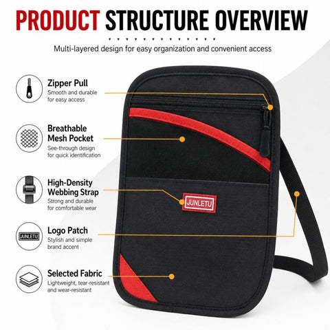 JUNLETU RFID Anti-Theft Card Holder Passport & ID Protector Ticket & Coin Pouch