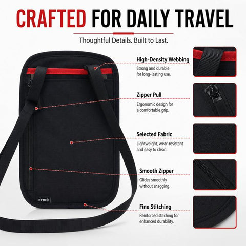 JUNLETU RFID Anti-Theft Card Holder Passport & ID Protector Ticket & Coin Pouch