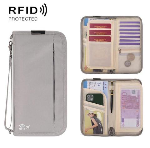 Passport ID Organizer RFID-Protected Cash Travel Document Pouch