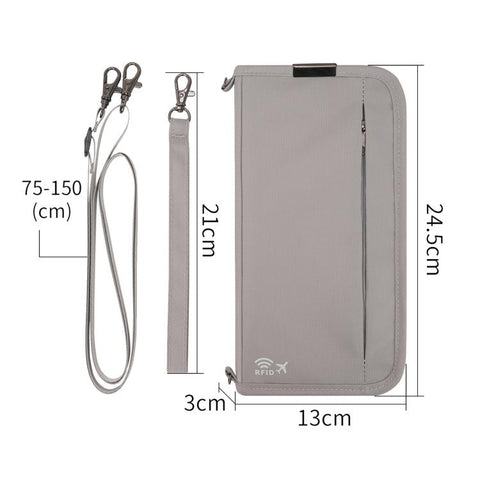 Passport ID Organizer RFID-Protected Cash Travel Document Pouch
