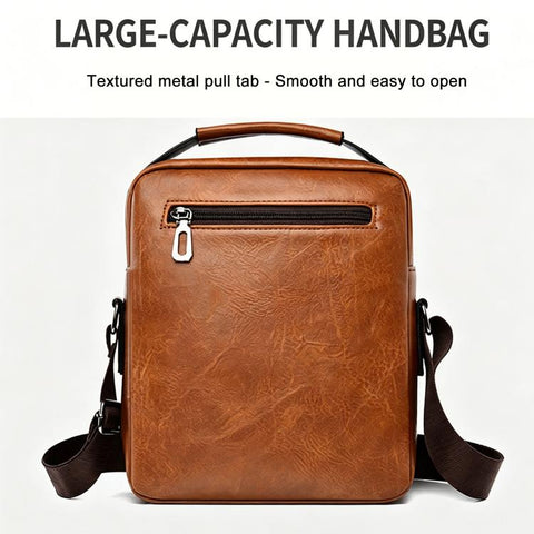 Men Large-Capacity Handheld & Crossbody Bag, Casual Vertical Briefcase