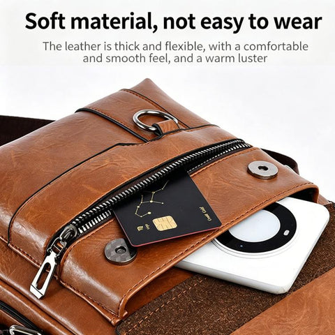 Men Large-Capacity Handheld & Crossbody Bag, Casual Vertical Briefcase