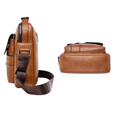 Men Large-Capacity Handheld & Crossbody Bag, Casual Vertical Briefcase