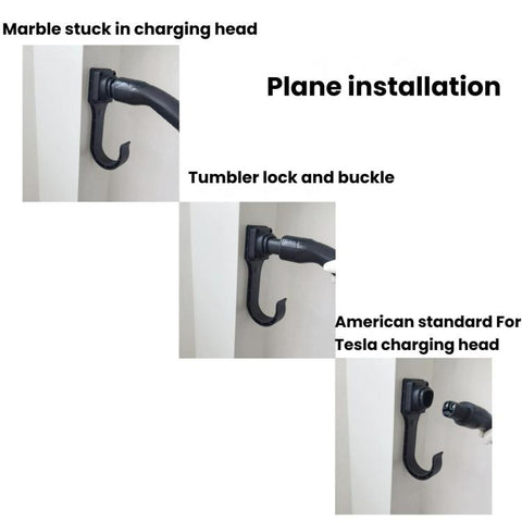 For Tesla NACS / US Standard Charger Hook Bracket EV Charging Cable Holder, Brick Wall, Charging Station
