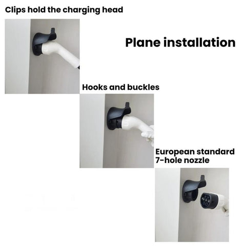 7-Pin EU Standard AC Slow Charging Socket, Wall-Mounted EV Charger Cable Holder, For 7-Pin EU Standard AC Slow Charging