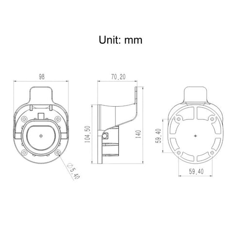 7-Pin EU Standard AC Slow Charging Socket, Wall-Mounted EV Charger Cable Holder, For 7-Pin EU Standard AC Slow Charging