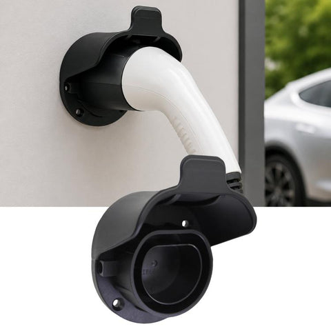 7-Pin EU Standard AC Slow Charging Socket, Wall-Mounted EV Charger Cable Holder, For 7-Pin EU Standard AC Slow Charging