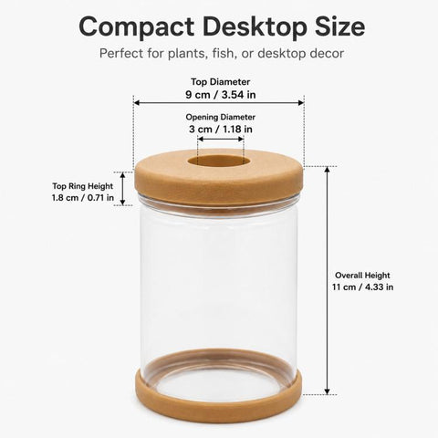 PET Plastic Hydroponic Planter Clear Self-Watering Plant Pot with Soft Silicone Plug & Non-Slip Base, Shatterproof Desktop Vase and Mini Fish Bowl for Pothos, Ivy, Herbs