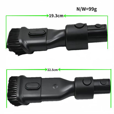 2-Piece Vacuum Attachment Kit Long Crevice Tool & Dusting Brush For Dreame R10 / R20 / T30 / V11 / V8 / H30 Vacuums, 2-Piece Kit