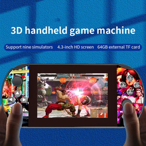 Q3 HD Large-Screen Retro Joystick Handheld Game Console, Blue 32G, Blue 64G, Red 32G, Red  64G