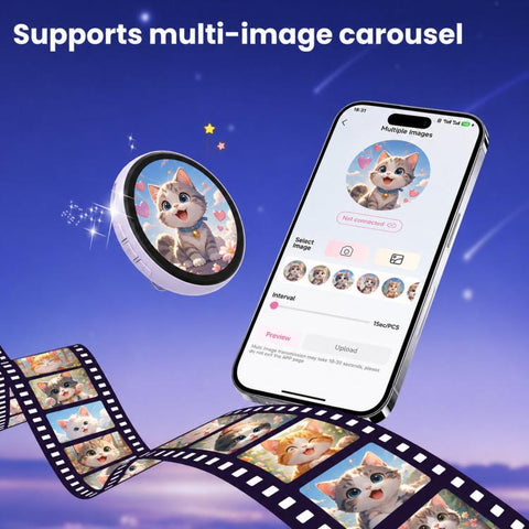 1.85 inch HD Touchscreen Dynamic App Bluetooth Anime Badge Display