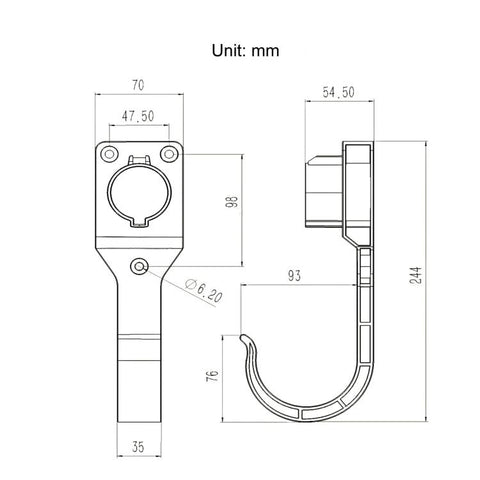For J1772 US Standard Charging Head Holder, EV Charging Cable Bracket, For J1772 US Standard With Hook