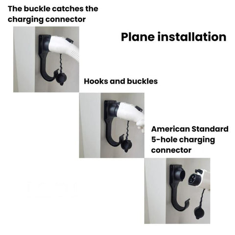 For J1772 US Standard Charging Head Holder, EV Charging Cable Bracket, For J1772 US Standard With Hook