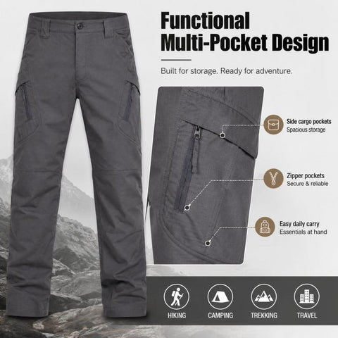 Outdoor Durable Breathable Hiking Long Pants For Men, L, XL, XXL