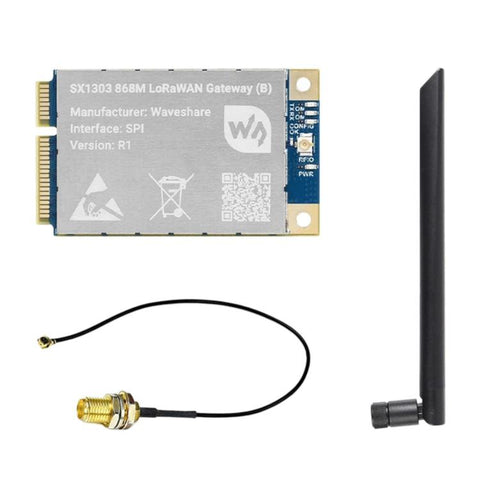 Waveshare For Raspberry Pi LoRaWAN Gateway Module Standard Mini-PCIe Socket, SX1302 868M, SX1302 868M With Expansion Board, SX1303 868M, SX1303 868M With Expansion Board, SX1302 915M, SX1302 915M With Expansion Board, SX1303 915M                       ...