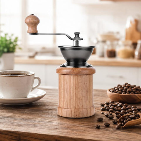Small Portable Adjustable Hand-cranked Coffee Grinder, Beechwood Small, Beechwood Large, Black Walnut Small, Black Walnut Large, Beechwood Long, Oak Natural Color, Oak Coffee Color
