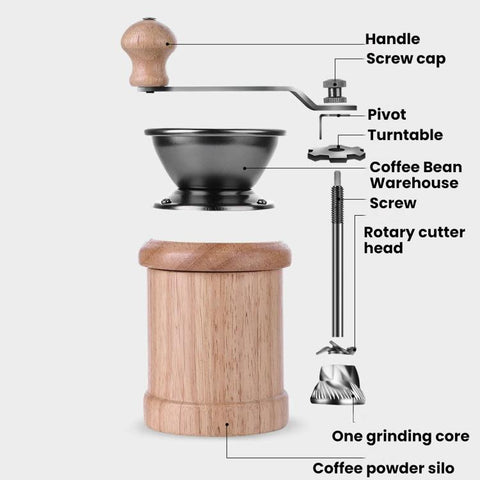 Small Portable Adjustable Hand-cranked Coffee Grinder, Beechwood Small, Beechwood Large, Black Walnut Small, Black Walnut Large, Beechwood Long, Oak Natural Color, Oak Coffee Color