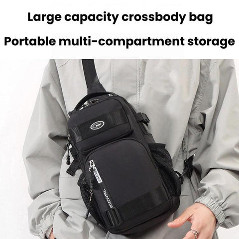 Portable Men Sports Chest Bag, Large Capacity Casual Shoulder Bag
