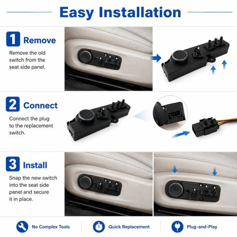 For 2021-2023 Tesla Model 3 / Y Front Seat Adjustment Switch 1551855-01-A, Left, Right