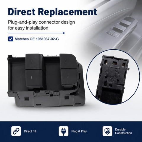 For 2021-2023 Tesla Model 3 / Y Driver Window Lift Switch 1081037-02-G, With Wiring, Without Wiring