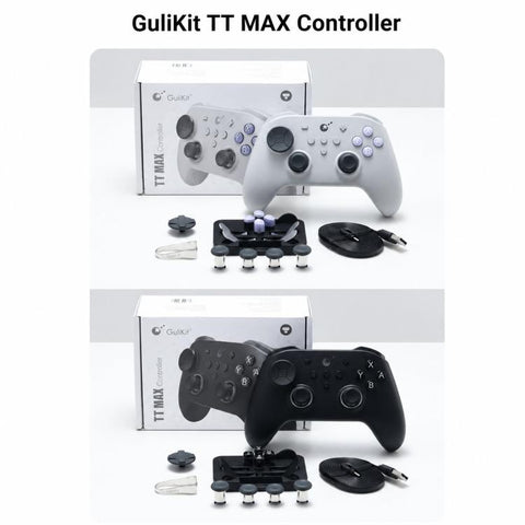 GuliKit TT MAX Wireless Controller with 720-degree Adjustable TMR Joysticks, Magnetic Levitation Motor Gamepad for Switch/Switch 2, PC & iOS, TT MAX Black, TT MAX Grey