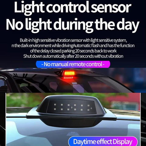 Car Roof LiDAR Decorative Cover Solar LED Daytime Running Lights High-Intensity Warning Lamp