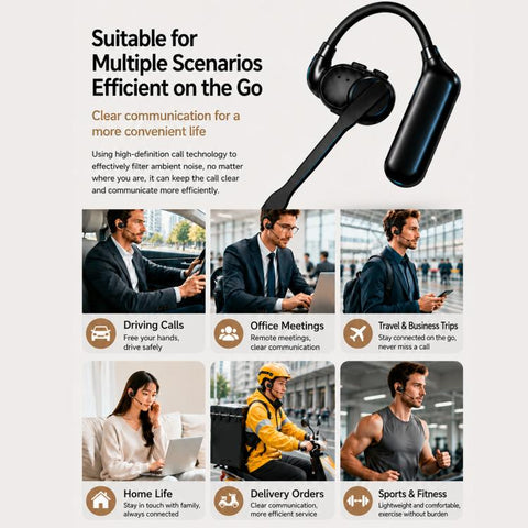 Ear-Hook Rotatable Bluetooth Earphone HD Noise Reduction Rainproof Earphone, V2
