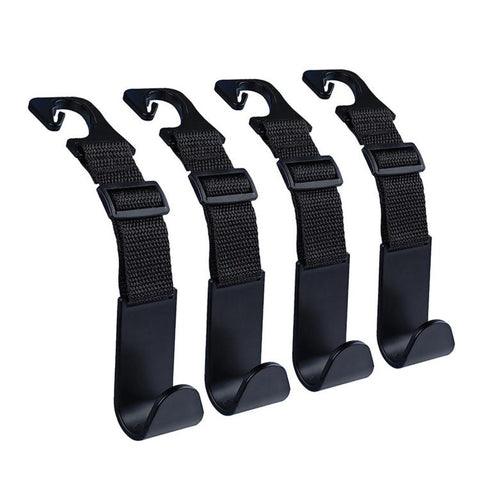4pcs / Box Car Seat Headrest Webbing Hooks Multi-Functional Mounting Bracket Adjustable Car Hook