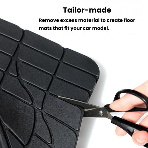 Trimable Silicone Car Floor Mats Waterproof Anti-Slip Foot Pads, Front, Rear