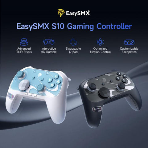 EasySMX S10 Wireless Controller for Nintendo Switch & Switch 2 Gamepad with NFC, HD Rumble & Swappable Faceplate