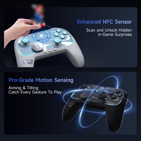 EasySMX S10 Wireless Controller for Nintendo Switch & Switch 2 Gamepad with NFC, HD Rumble & Swappable Faceplate
