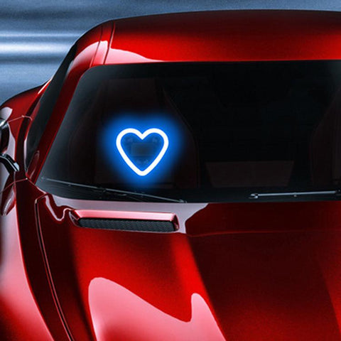 Solar Powered Heart-Shaped Car Ambient Light Smart Modified Neon Light For Vehicle Interior