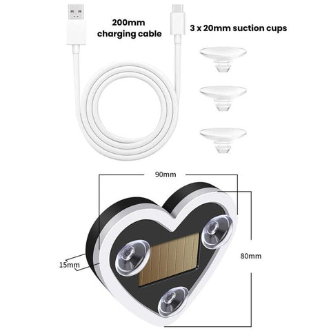 Solar Powered Heart-Shaped Car Ambient Light Smart Modified Neon Light For Vehicle Interior